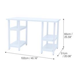 Teamson Kids - Kids Wooden Desk & Chairs Set with Shelves - White - thumbnail 4