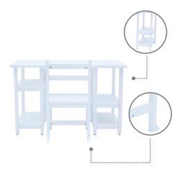 Teamson Kids - Kids Wooden Desk & Chairs Set with Shelves - White - thumbnail 6
