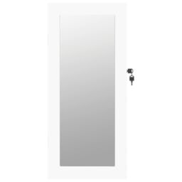 Berkfield Home Mirror Jewellery Cabinet Wall Mounted White 30x8.5x67 cm - thumbnail 4