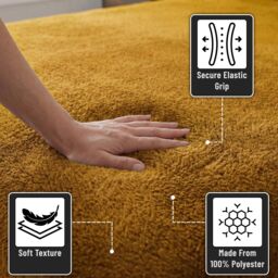 Smart Living Luxury Teddy Bear Fleece Fitted Sheet in Gold - Size: King Fitted - thumbnail 3
