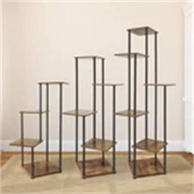Nordara 4Tiers-Flower Pot Plant Stand Metal Ladder Shelf in Brown - Size: 100 cm - image 1