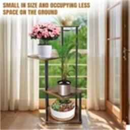 Nordara 4Tiers-Flower Pot Plant Stand Metal Ladder Shelf in Brown - Size: 100 cm - thumbnail 5