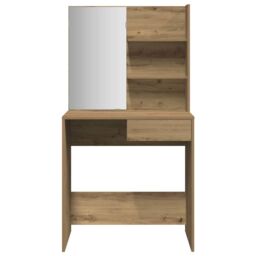 Berkfield Home Dressing Table with Mirror Artisan Oak 74.5x40x141 cm in Brown - thumbnail 4