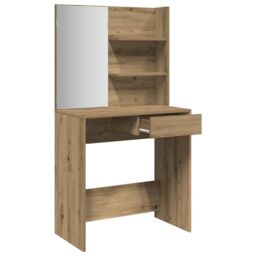 Berkfield Home Dressing Table with Mirror Artisan Oak 74.5x40x141 cm in Brown - thumbnail 7