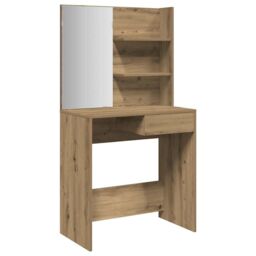 Berkfield Home Dressing Table with Mirror Artisan Oak 74.5x40x141 cm in Brown - thumbnail 2