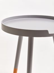 Orsina Round Side Table, Wooden Side Table, Natural Wood Side Table, Wood Side Table in Grey - thumbnail 3