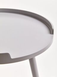 Orsina Round Side Table, Wooden Side Table, Natural Wood Side Table, Wood Side Table in Grey - thumbnail 5