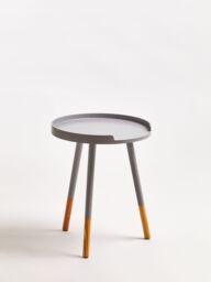 Orsina Round Side Table, Wooden Side Table, Natural Wood Side Table, Wood Side Table in Grey - thumbnail 2