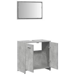 Berkfield Home Durable Bathroom Cabinet with Mirror Concrete Grey Engineered Wood - thumbnail 7