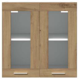 Berkfield Home Kitchen Wall Cabinet with Glass Door Artisan Oak 60x31x60 cm in Brown - Size: 60 x 31 x 60 cm - thumbnail 4