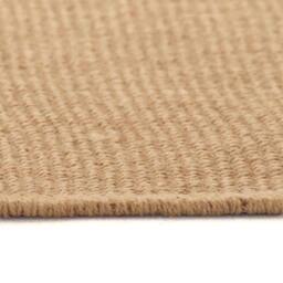 Berkfield Home Area Rug Jute with Latex Backing 70x130 cm Natural in Beige - Size: 100 cm diameter - thumbnail 1