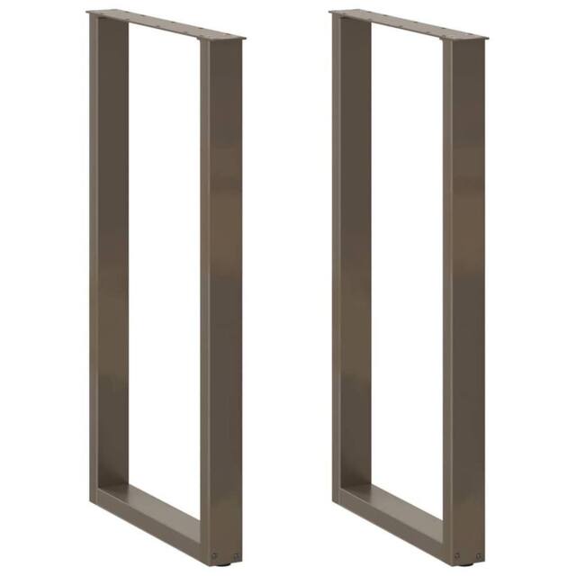 Berkfield Home Coffee Table Legs U-Shaped 2 pcs Natural Steel 60x(110-111) cm Steel in Brown - image 1