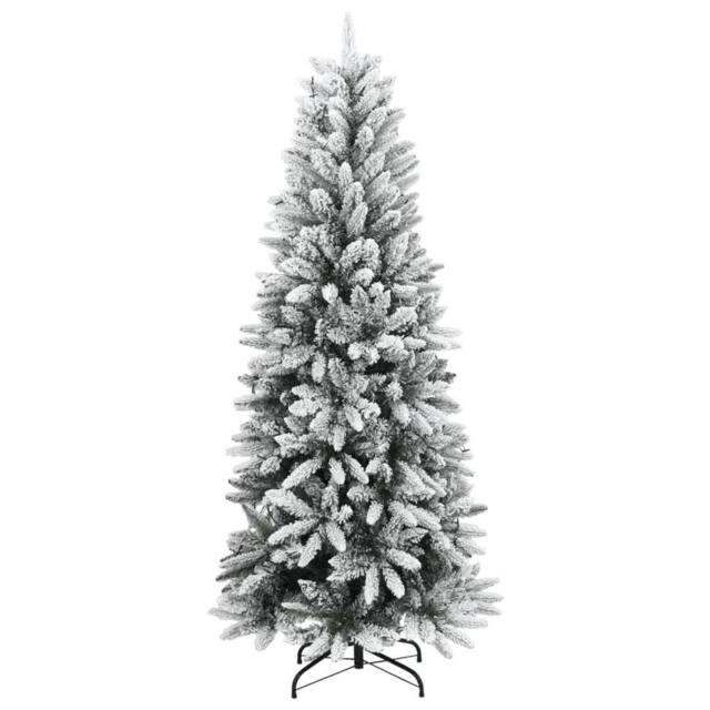 Berkfield Home Realistic Artificial Christmas Tree 150 LEDs & Flocked Snow 120 cm in Green - image 1