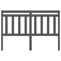 Berkfield Home Bed Headboard Grey 126x4x100 cm Solid Wood Pine - Size: 126 x 4 x 100 cm - thumbnail 3