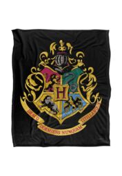 Warner Brothers Harry Potter Hogwarts Crest Blanket 152 x 127 cm in White - thumbnail 1
