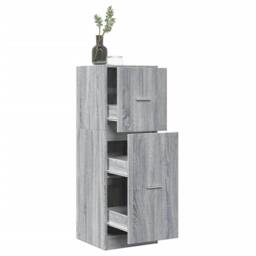 Berkfield Home Apothecary Cabinet Grey Sonoma 40x41x118 cm Engineered Wood - Size: 40 x 41 x 118 cm - thumbnail 2