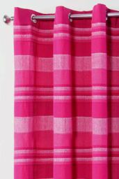 Homescapes Cotton Morocco Striped Curtain Pair in Pink - Size: 140 cm width x 137 cm drop - thumbnail 5