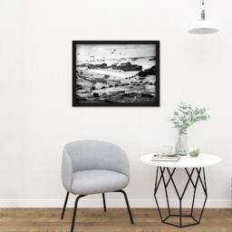 "Artery8 Wall Art Print WWII War US Landing Ships Omaha Beach D-Day 1944 Photo Large Framed Wall Décor Art in White - Size: W18"" x H24""" - thumbnail 2