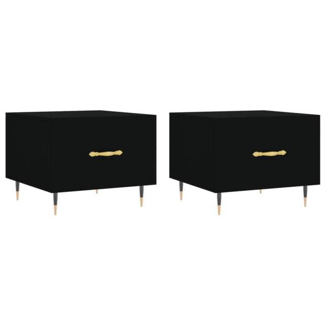 Berkfield Home Coffee Tables 2 pcs Black 50x50x40 cm Engineered Wood - Size: 50 x 50 x 40 cm - image 1