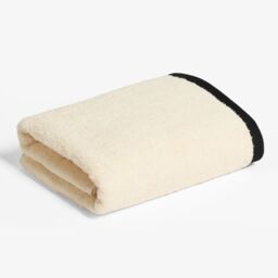 OHS Border Trim Premium Cotton Bath Towel Sheet Soft Absorbent in Cream - thumbnail 5