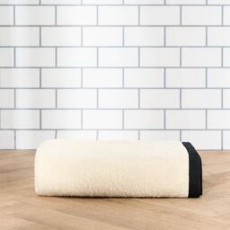 OHS Border Trim Premium Cotton Bath Towel Sheet Soft Absorbent in Cream - thumbnail 3