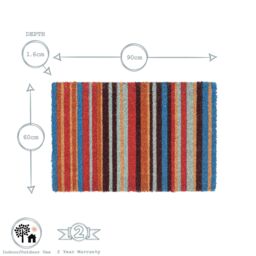 Nicola Spring Coir Door Mats - 90 x 60cm - Pinstripe - Set of 2 - Size: 60 cm x 90 cm - thumbnail 3