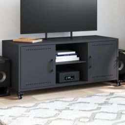 Berkfield Home TV Cabinet Anthracite 100.5x39x43.5 cm Steel - thumbnail 1