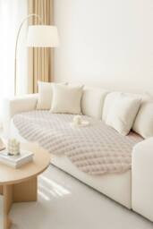 Garden Sanctuary Non-Slip Faux Plush Sofa Protector in Beige - thumbnail 1