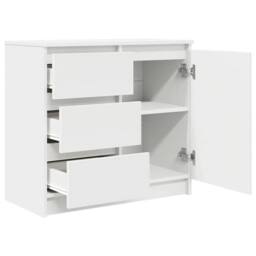 Berkfield Home Sideboard with Drawer White 71x35x65 cm Engineered Wood - Size: 71 x 35 x 65 cm - thumbnail 5