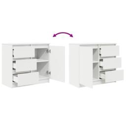 Berkfield Home Sideboard with Drawer White 71x35x65 cm Engineered Wood - Size: 71 x 35 x 65 cm - thumbnail 9