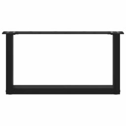 Berkfield Home Coffee Table Legs U-Shaped 2 pcs Black 60x(30-31) cm Steel - thumbnail 5