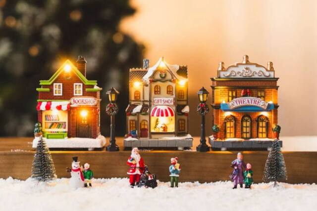 Marco Paul 3pc Pre-Lit Christmas Village Scene Decorations - image 1