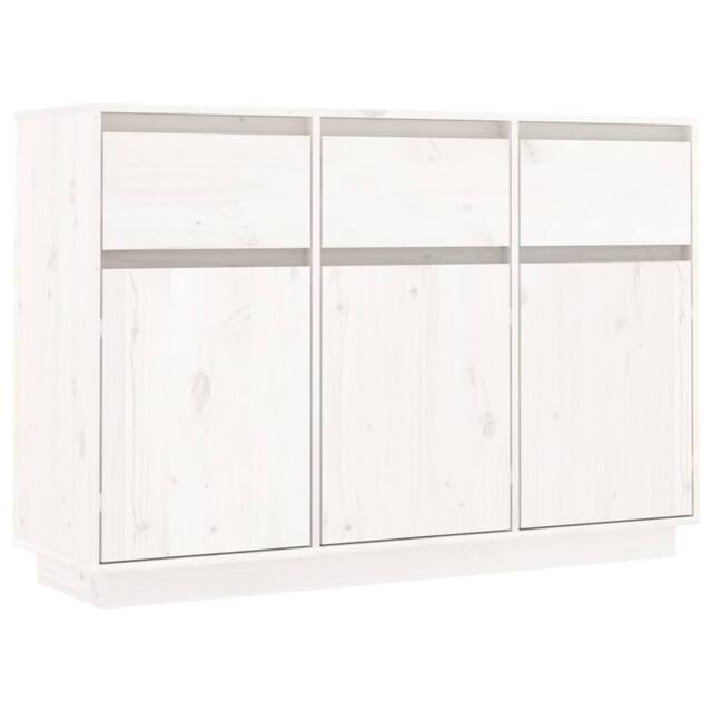 Berkfield Home Sideboard White 110x34x75 cm Solid Wood Pine - Size: 110 x 34 x 75 cm - image 1