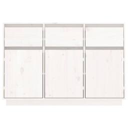 Berkfield Home Sideboard White 110x34x75 cm Solid Wood Pine - Size: 110 x 34 x 75 cm - thumbnail 3