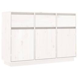 Berkfield Home Sideboard White 110x34x75 cm Solid Wood Pine - Size: 110 x 34 x 75 cm