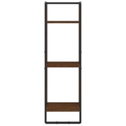 Berkfield Home Beautiful 3-Tier Wall Shelf Brown Oak 30x25x100 cm Engineered Wood - Size: 30 x 25 x 100 cm - thumbnail 4