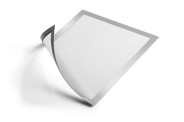 Durable Duraframe Magnetic Signage Frame for Metal - 5 Pack - A4 Silver - image 1