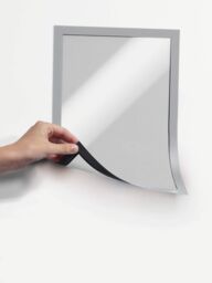 Durable Duraframe Magnetic Signage Frame for Metal - 5 Pack - A4 Silver - thumbnail 2