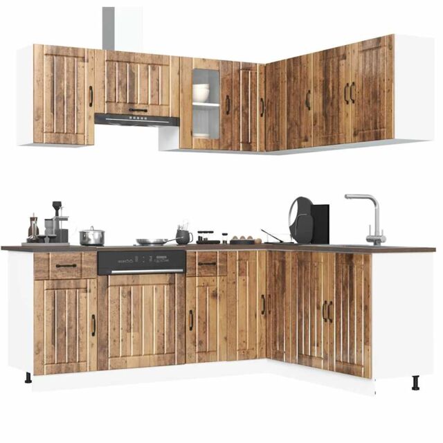 Berkfield Home 11 Piece Kitchen Cabinet Set Lucca Old Wood Engineered Wood in Brown - image 1