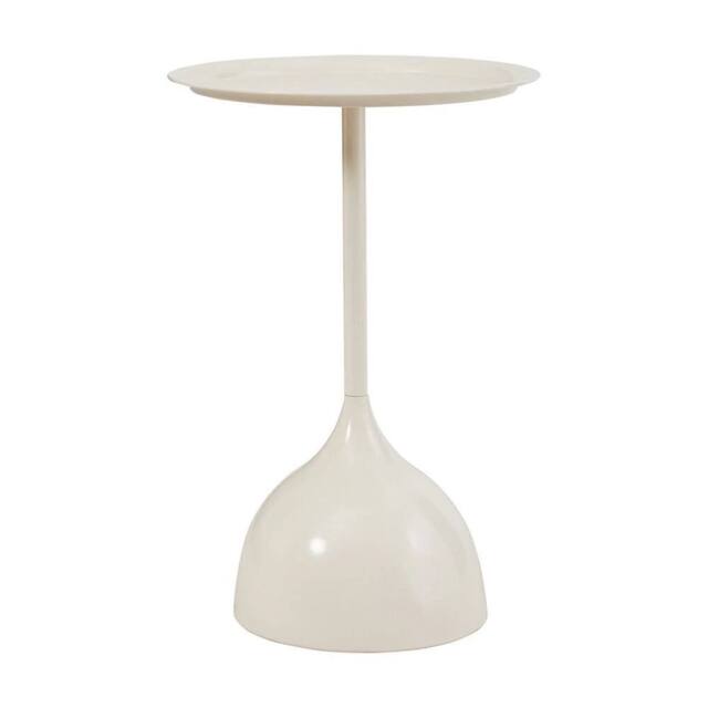 KORVIXA Creamy White Metal Table with Metal Legs Coffee Table in Cream - Size: 0.6m2 - image 1
