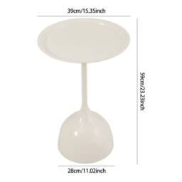 KORVIXA Creamy White Metal Table with Metal Legs Coffee Table in Cream - Size: 0.6m2 - thumbnail 2