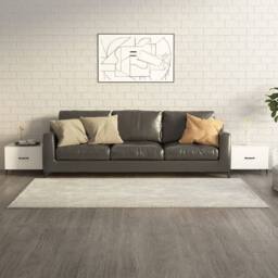 Berkfield Home Decorative Coffee Table with Metal Legs 2 pcs White 50x50x40 cm - Size: 50 x 50 x 40 cm - thumbnail 2