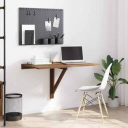 Berkfield Home Folding Wall Table Brown Oak 100x60x56 cm Engineered Wood - Size: 100 x 60 x 56 cm - thumbnail 2