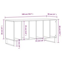 Berkfield Home Record Cabinet Grey Sonoma 100x38x48 cm Engineered Wood - Size: 100 x 38 x 48 cm - thumbnail 9