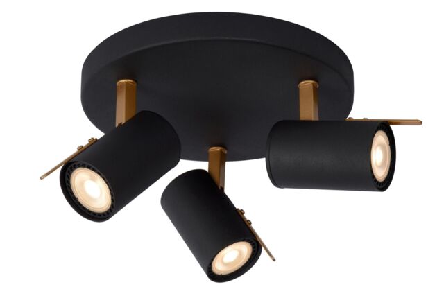 Lucide 'GRONY' Dimmable Stylish Indoor Rotatable LED Ceiling Spotlight GU10 in Black - image 1