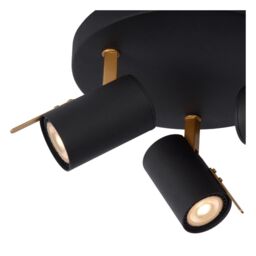 Lucide 'GRONY' Dimmable Stylish Indoor Rotatable LED Ceiling Spotlight GU10 in Black - thumbnail 3