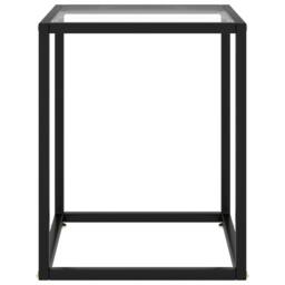 Berkfield Home Modern Coffee Table Black with Tempered Glass 40x40x50 cm - Size: 40 x 40 x 50 cm - thumbnail 3