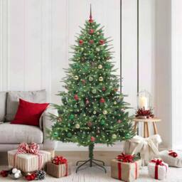 Berkfield Home Artificial Pre-lit Christmas Tree with Ball Set Green 180 cm - thumbnail 1