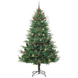 Berkfield Home Artificial Pre-lit Christmas Tree with Ball Set Green 180 cm - thumbnail 6