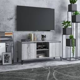 Berkfield Home TV Cabinet with Metal Legs Grey Sonoma 103.5x35x50 cm - thumbnail 2